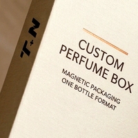 Boîte à parfum rigide de luxe personnalisée, style livre blanc, ouverture latérale, emballage cosmétique écologique pour parfum sur mesure