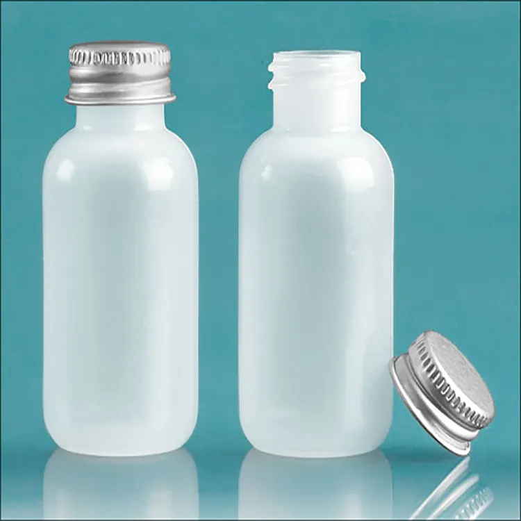 Plastic Bottles Natural HDPE Soft Boston Rounds with Silver Aluminum PE Lined Caps 100ml hdpe plastic bottles