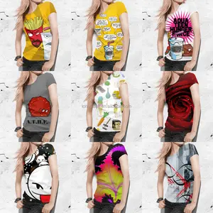 여름 티셔츠 여성의 3D 패션 티셔츠 2023 새로운 하라주쿠 동물 티셔츠 반팔 슈퍼 할인 의류