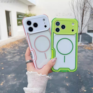 Dustproof Bumper Clear Magnetic Phone <b>case</b> for iPhone 17 Air 16 15 14 Pro Max Transparent Lines Shockproof Back Cover - Product Image 3