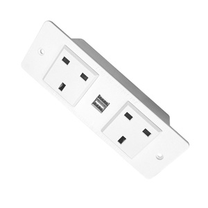 Anh tiêu chuẩn 2 ổ cắm Tabletop ổ cắm nhúng máy tính để bàn 2 <span class=keywords><strong>USB</strong></span> ẩn đồ nội thất ổ cắm màu trắng - Product Image 4
