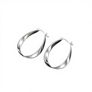 Pendientes de Aro Clásicos UM Jewelry, Plateados, Forma Geométrica, Joyería para Mujer, Aniversario, Fiesta - Product Image 2
