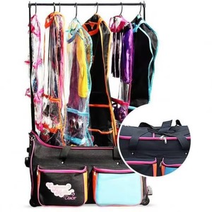 Échantillon gratuit : Sac de voyage de danse avec porte-vêtements – Sac de danse roulant personnalisé avec roulettes et sac de sport - Product Image 6