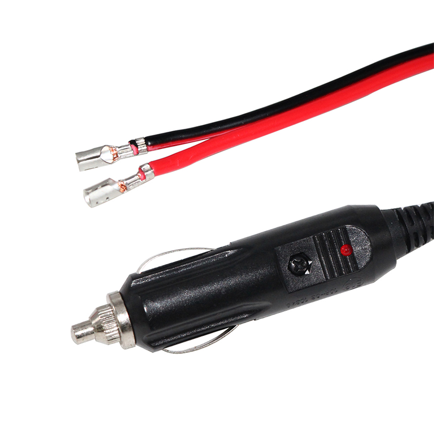 cigarette lighter plug with leads 12V Car Fused Cigarette Lighter Male Plug Replacement with Leads & LED  Light USA