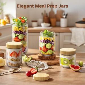 Simple Food Storage Stackable Sealed <b>Jar</b> Durable Lid Clear Round <b>Plastic</b> Pet Food Grain Packing <b>Jar</b> - Product Image 3