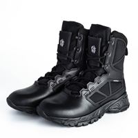 Bottes tactiques pour hommes, antidérapantes, mi-mollet, personnalisables, grandes tailles 47-49, cuir noir