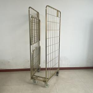 उच्च गुणवत्ता गोदाम <span class=keywords><strong>Nestable</strong></span> परिवहन भंडारण 2 पक्षों रोल पिंजरे ट्राली - Product Image 5