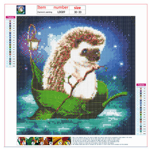 Pintura de decoración del hogar al por mayor pintura de animales estrella <span class=keywords><strong>erizo</strong></span> DIY 5D pintura de diamantes - Product Image 3