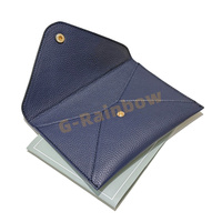 Porte-cartes de Mahjong structuré en cuir pleine fleur avec impression de logo, type enveloppe