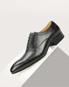 Zapatos de cuero genuino personalizables para hombre, tallas extra grandes 39-50, zapatos casuales de negocios, zapatos de vestir y Oxfords grabados para boda - Product Image 4