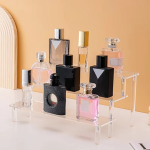 1-4 Tier Acrylic hiển thị đứng bền hiển thị giá cho cupcake nước hoa búp bê trong suốt hình thang Mù hộp lưu trữ Kệ - Product Image 5