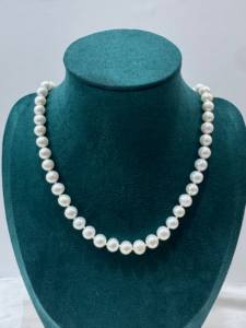 Collier ras de cou en perles d'eau douce naturelles Edison de 8 à 10 mm, plaqué or, qualité AA, blanc, cadeau de mariage/anniversaire de <span class=keywords><strong>carrière</strong></span>, perle - Product Image 2