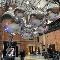 2025 Sphère de miroir géant de ballon de boule de miroir gonflable suspendu pour la décoration