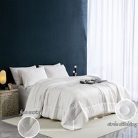 Ensemble de couette de luxe QSY 100% bambou, couette légère et rafraîchissante pour les personnes qui ont chaud la nuit, couette douce et soyeuse pour lit queen