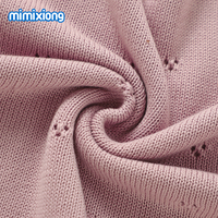 Mimixiong Nuevo Estilo 100% Algodón Color Sólido Borde de Concha Tejido a Crochet Manta Envolvente para Bebé Recién Nacido Certificado OEKO-TEX 200TC