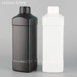 Custom Logo Label HDPE 1000ml 33oz Chemical Liquid 1 liter Plastic Bottles For Engine Oil Bottle Mould