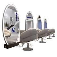 Nouveau Fauteuil de Salon Métallique 2024 Inclinable pour Barbier, Ensemble de Mobilier de Barbier Réglable, Écologique et Durable pour Atelier Commercial
