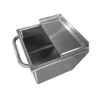 Chariot de cuisine professionnel robuste en acier inoxydable 304 à 4 roues avec couvercle et revêtement de qualité alimentaire pour le stockage de farine, riz, huile et eau