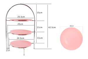 Supporto per torta a 3 livelli, espositore in acciaio inossidabile per cupcake dessert fruit-holiday party buffet vassoio/piatto da portata - Product Image 6