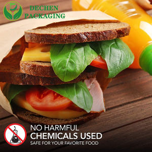 Bolsas de Papel Kraft, Bolsas de Cartón con Cierre Metálico, Logotipo Impreso Personalizado, Desechables, Biodegradables, Resistentes a la Grasa, para Llevar, Pequeñas, Blancas y Marrones - Product Image 2