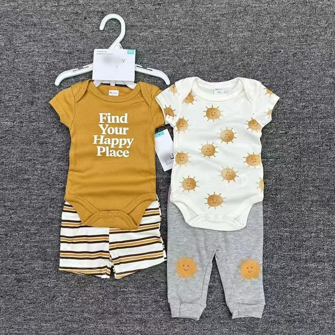 סיטונאי קיץ בגדי תינוקות לפעוטות רומפרס גובה איכות תינוקות חולצות 4 יחידות סטים