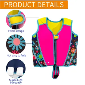 Premium Neoprene Swim Vest For Kids With Adjustable Safety Strap - Baby Life Jacket Floating Swimsuit Life Jacket