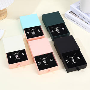 Caja de cajón de papel simple rectangular personalizada para embalaje y almacenamiento de joyas - Product Image 4