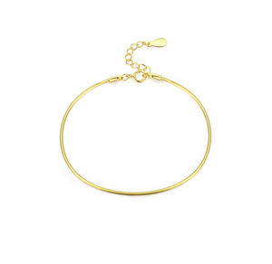 S925 silver chain <b>bracelet</b> Minimalist Gold Plated Chain <b>Bracelet</b> 22k Unisex Everyday Wear Simple Link Design Fine Jewelry - Product Image 1
