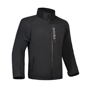 Veste de moto Bodun noire coupe-vent et chaude pour homme, équipement de conduite toutes saisons, tenue de sport couleur unie - Product Image 2
