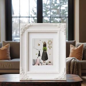 Dễ thương và tươi phong cách 4x6 nhựa trắng khung ảnh hiển thị hình ảnh cắt dán cho tường hoặc Tabletop trang trí nội thất - Product Image 2