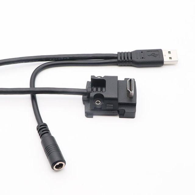 USBAM to DC5.5*2.1 Female +HDMI19P Male Elbow 2 m Black  296100039AB USB Cable  for Ingenico IPP320 IPP350 ISS250