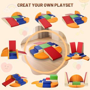 Équipement de jeu souple en cuir PU 9 pièces pour le développement moteur des tout-petits - Blocs de mousse pour enfants, jouets et meubles pour grimper et ramper - Product Image 3