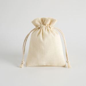 Sac de rangement pour bijoux en coton de bambou avec cordon de serrage, doublure en flanelle, style minimaliste, 8*10cm, fourni directement par l'usine - Product Image 6
