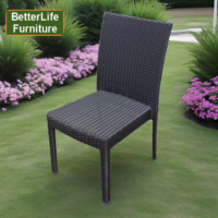 Chaise en rotin d'extérieur nordique de loisirs, gain de place, empilable, chaise de restaurant, café, chaise d'extérieur, chaise de jardin, club, chaise de salle à manger sans accoudoirs