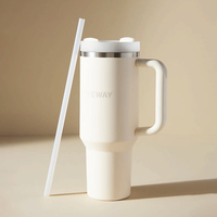 Gobelet isolé sous vide de 40oz en acier inoxydable 304 écologique avec poignée et paille Tasse de voyage thermique personnalisée