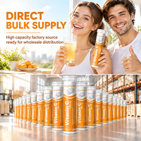 Comprimés effervescents de vitamine C naturelle et saine 1000 mg, 20 comprimés, saveur orange, soutien immunitaire, antioxydant, sans sucre, sans gluten