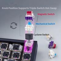 Ancreu OEM GK68 HE Pro Aluminium Gateron Hot-Swap 3 Mode Nirkabel RGB 8K Magnetic Mechanical Switch Response Gaming Keyboard Kit