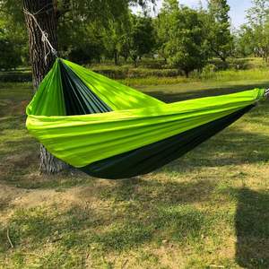 Hamac de camping double anti-retournement en nylon parachute imperméable, portable, avec sangles <span class=keywords><strong>d</strong></span>'arbre et mousquetons pour l'extérieur - Product Image 5