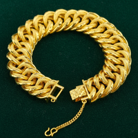 Bracelet cubain plaqué or 24 carats Z H Jewelry, style hip-hop en laiton plaqué or avec zircon, prix de gros