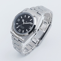 36mm Saphirglas 100m Wasserdicht Rosa Grün Blau Japan-Uhrwerk Taucher Mechanische Automatik-Uhr mit Individuellem LOGO