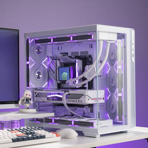 Boîtier d'ordinateur <span class=keywords><strong>Aigo</strong></span> Xingcan Xiaohai Scenic View Full Tower ATX blanc avec carte mère intégrée et côté transparent, refroidissement par eau 360 mm - Product Image 1