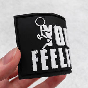 맞춤형 3D 소프트 PVC 로고 열 프레스 엠보싱 실리콘 모자 PVC 아이언 온 자수 벨크로 입체 PVC 고무 패치 - Product Image 3