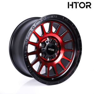Jantes tout-terrain forgées HTOR 16x8.5 17x9.5 18x10 pouces 6x139.7, noir rouge fraisé, compatibles avec Titan Frontier GX460 Patrol Armada QX80 - Product Image 1