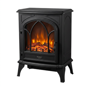 Caminetto Elettrico Decorativo ad Arco da 2000W con Fiamma 3D Realistica, <span class=keywords><strong>Stufa</strong></span> <span class=keywords><strong>Vintage</strong></span> Autoportante per Interni, Riscaldatore per Arredamento Casa - Product Image 1