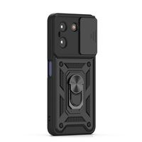 Coque de téléphone pour ITEL A70 A60 A60S S24 S23 PLUS, coque de téléphone antichoc avec cache-objectif coulissant et béquille magnétique