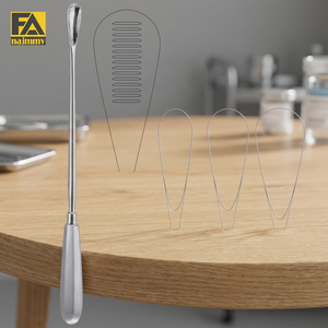 Cuzzi Ovum Curette Blunt Back Serrated 14.5mm Instrumento Quirúrgico Clase I Certificado CE Operación Manual - Product Image 3