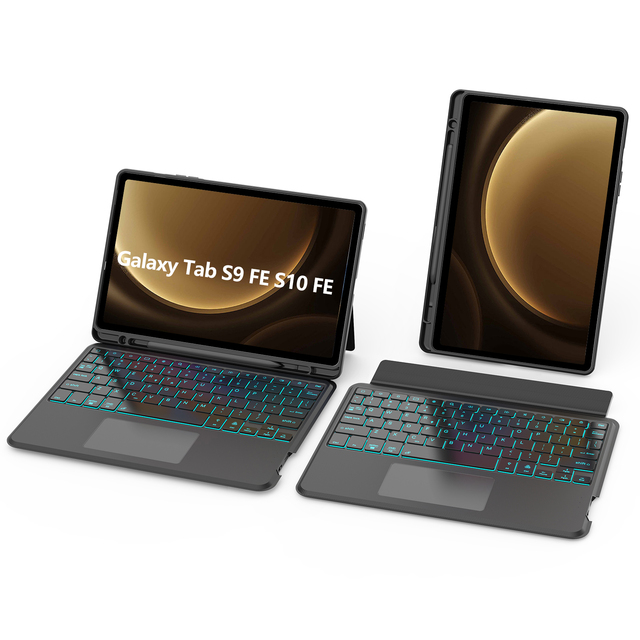 For Samsung Galaxy Tab S9 FE 10.9" Keyboard Case Wireless BT Keyboard with Multi Angle Stand S Pen Holder