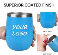 Vaso Térmico de Acero Inoxidable de Doble Pared con Forma de Huevo, 12 oz, Color Negro con Recubrimiento en Polvo Ecológico, Personalizado, Moderno