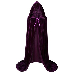 Capa de terciopelo para Halloween, <span class=keywords><strong>disfraz</strong></span> Medieval con capucha, <span class=keywords><strong>disfraz</strong></span> de <span class=keywords><strong>bruja</strong></span>, <span class=keywords><strong>disfraz</strong></span> de Halloween, abrigos, fiesta para niños y adultos, puesta en escena - Product Image 2