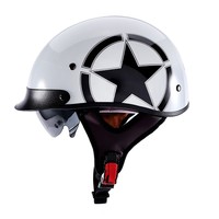 Demi-casque de moto hommes femmes adultes Dot approuvé Vintage demi-visage casque avec visière transparente supplémentaire casque de moto
